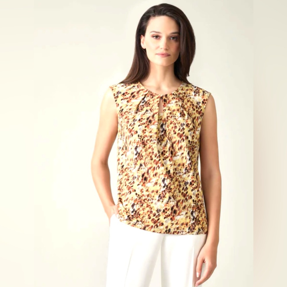 French Connection Yellow and Green Sleeveless Blouse